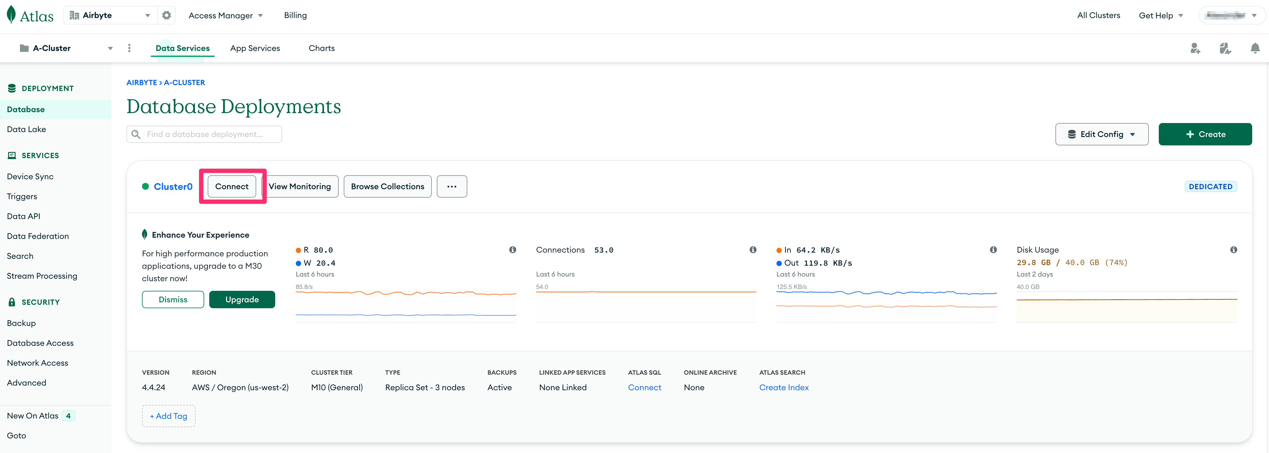 Connect to Source Cluster